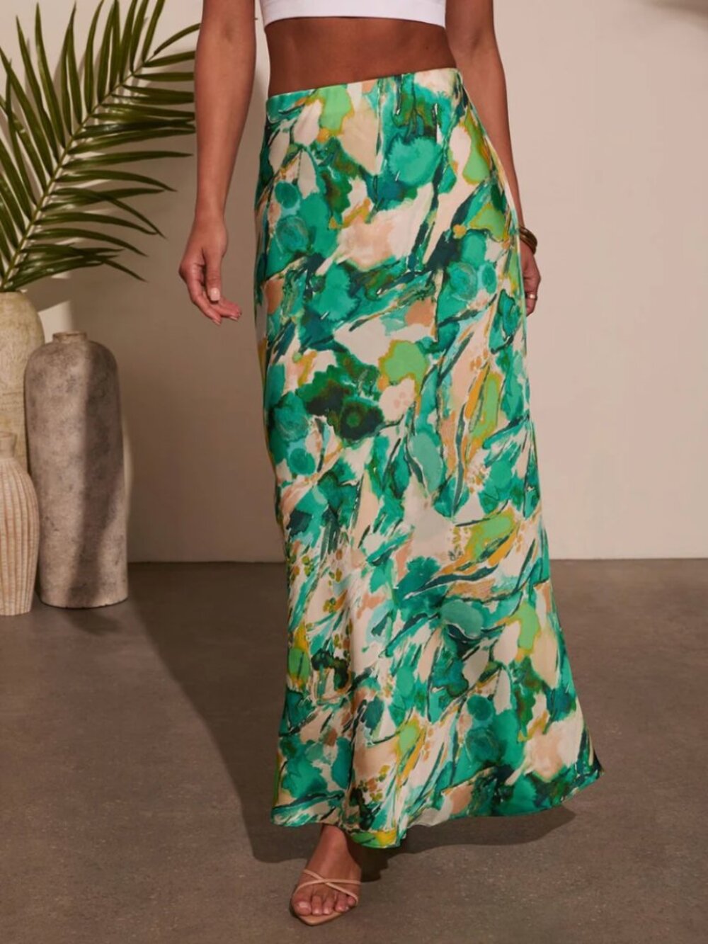 Celestial Gardens Abstract Maxi Skirt | Vici